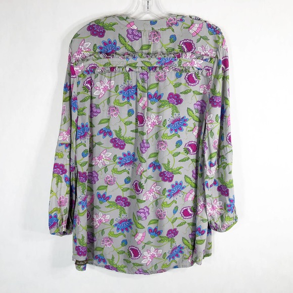 Matilda Jane Medium Top Thinking Out Loud Gray Purple Floral Popover Womens 837 - Picture 3 of 10